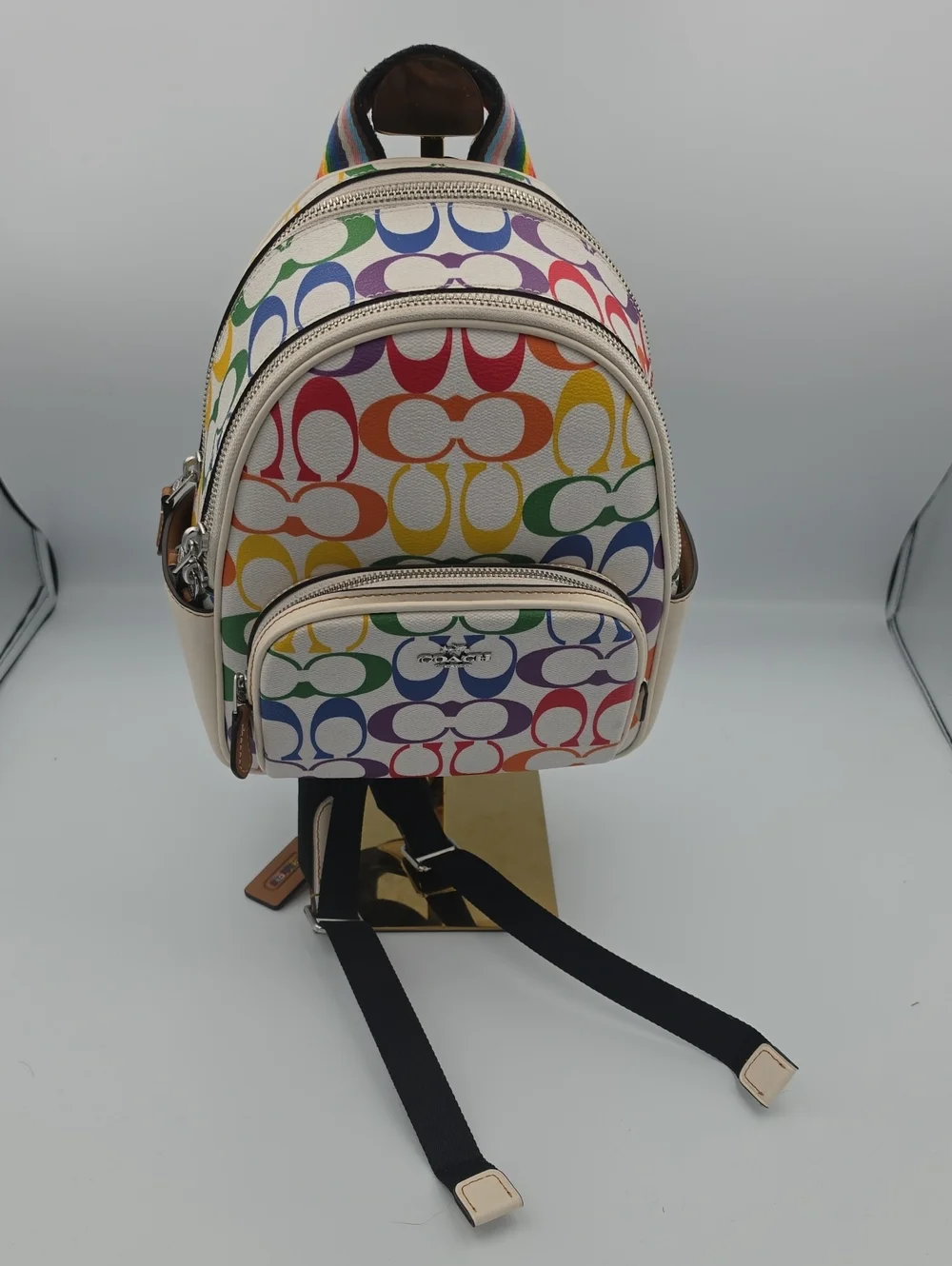 Coach Pride White Rainbow Signature Mono Mini Backpack (NWOT)✨️🌈✨️